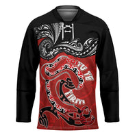 Personalised Aotearoa Toitu Te Tiriti Hockey Jersey Taniwha Tribal Motifs