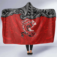 Aotearoa Toitu Te Tiriti Hooded Blanket Taniwha Tribal Motifs
