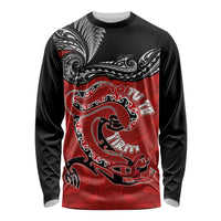 Personalised Aotearoa Toitu Te Tiriti Long Sleeve Shirt Taniwha Tribal Motifs