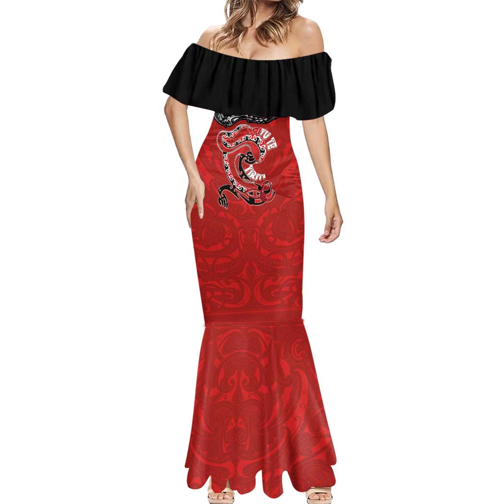 Personalised Aotearoa Toitu Te Tiriti Mermaid Dress Taniwha Tribal Motifs