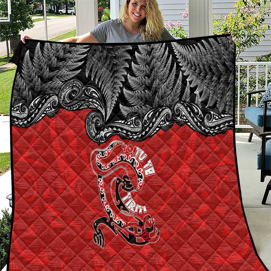 Aotearoa Toitu Te Tiriti Quilt Taniwha Tribal Motifs