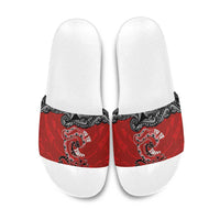 Aotearoa Toitu Te Tiriti Slide Sandals Taniwha Tribal Motifs