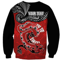 Personalised Aotearoa Toitu Te Tiriti Sweatshirt Taniwha Tribal Motifs