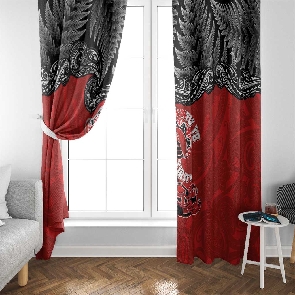 Aotearoa Toitu Te Tiriti Window Curtain Taniwha Tribal Motifs