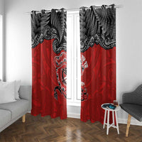 Aotearoa Toitu Te Tiriti Window Curtain Taniwha Tribal Motifs