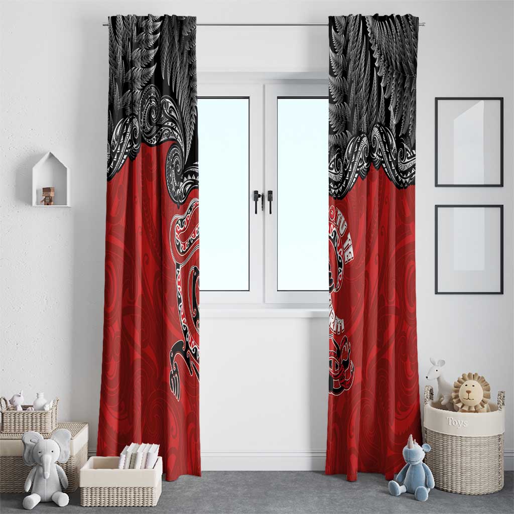 Aotearoa Toitu Te Tiriti Window Curtain Taniwha Tribal Motifs