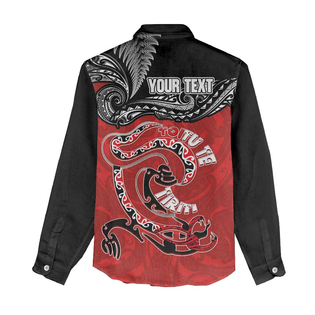 Personalised Aotearoa Toitu Te Tiriti Women Casual Shirt Taniwha Tribal Motifs LT03 - Polynesian Pride