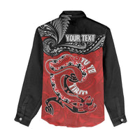 Personalised Aotearoa Toitu Te Tiriti Women Casual Shirt Taniwha Tribal Motifs LT03 - Polynesian Pride