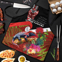 Aotearoa Toitu Te Tiriti Apron Waitangi-Honour The Treaty NZ Tuatara and Plants