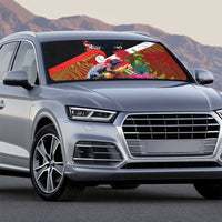 Aotearoa Toitu Te Tiriti Auto Sun Shade Waitangi-Honour The Treaty NZ Tuatara and Plants