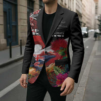 Aotearoa Toitu Te Tiriti Blazer Waitangi-Honour The Treaty NZ Tuatara and Plants