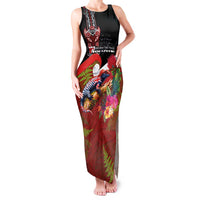 Aotearoa Toitu Te Tiriti Family Matching Tank Maxi Dress and Hawaiian Shirt Waitangi-Honour The Treaty NZ Tuatara and Plants LT03 Mom's Dress Multicolor - Polynesian Pride