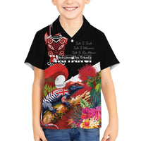 Aotearoa Toitu Te Tiriti Kid Hawaiian Shirt Waitangi-Honour The Treaty NZ Tuatara and Plants LT03 Kid Multicolor - Polynesian Pride