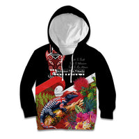 Aotearoa Toitu Te Tiriti Kid Hoodie Waitangi-Honour The Treaty NZ Tuatara and Plants LT03 Hoodie Multicolor - Polynesian Pride