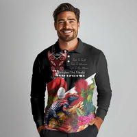 Aotearoa Toitu Te Tiriti Long Sleeve Polo Shirt Waitangi-Honour The Treaty NZ Tuatara and Plants LT03 - Polynesian Pride