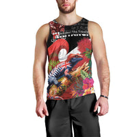 Aotearoa Toitu Te Tiriti Men Tank Top Waitangi-Honour The Treaty NZ Tuatara and Plants