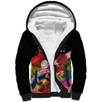 Aotearoa Toitu Te Tiriti Sherpa Hoodie Waitangi-Honour The Treaty NZ Tuatara and Plants LT03 Unisex Multicolor - Polynesian Pride