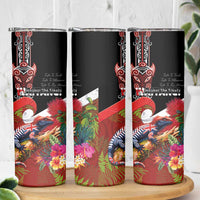 Aotearoa Toitu Te Tiriti Skinny Tumbler Waitangi-Honour The Treaty NZ Tuatara and Plants LT03 - Polynesian Pride