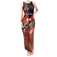 Aotearoa Toitu Te Tiriti Tank Maxi Dress Waitangi-Honour The Treaty NZ Tuatara and Plants LT03 Women Multicolor - Polynesian Pride