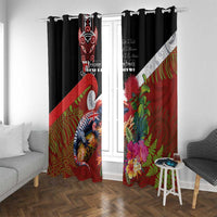 Aotearoa Toitu Te Tiriti Window Curtain Waitangi-Honour The Treaty NZ Tuatara and Plants