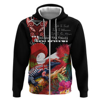 Aotearoa Toitu Te Tiriti Zip Hoodie Waitangi-Honour The Treaty NZ Tuatara and Plants LT03 Zip Hoodie Multicolor - Polynesian Pride