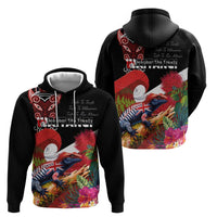 Aotearoa Toitu Te Tiriti Zip Hoodie Waitangi-Honour The Treaty NZ Tuatara and Plants LT03 - Polynesian Pride
