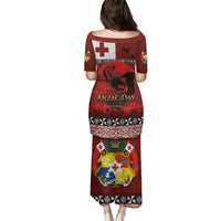 Tonga ANZAC Day Family Matching Puletasi and Hawaiian Shirt Gallipoli Lest We Forget Ngatu Art Tribal LT03 - Polynesian Pride