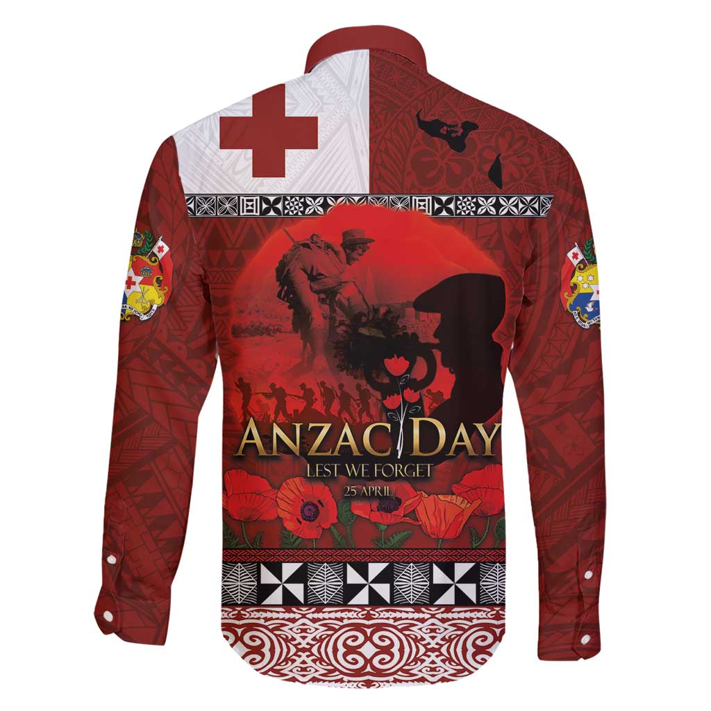 Tonga ANZAC Day Family Matching Short Sleeve Bodycon Dress and Hawaiian Shirt Gallipoli Lest We Forget Ngatu Art Tribal LT03 - Polynesian Pride
