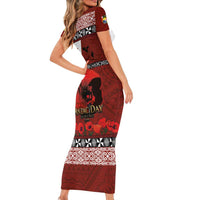 Tonga ANZAC Day Family Matching Short Sleeve Bodycon Dress and Hawaiian Shirt Gallipoli Lest We Forget Ngatu Art Tribal LT03 - Polynesian Pride