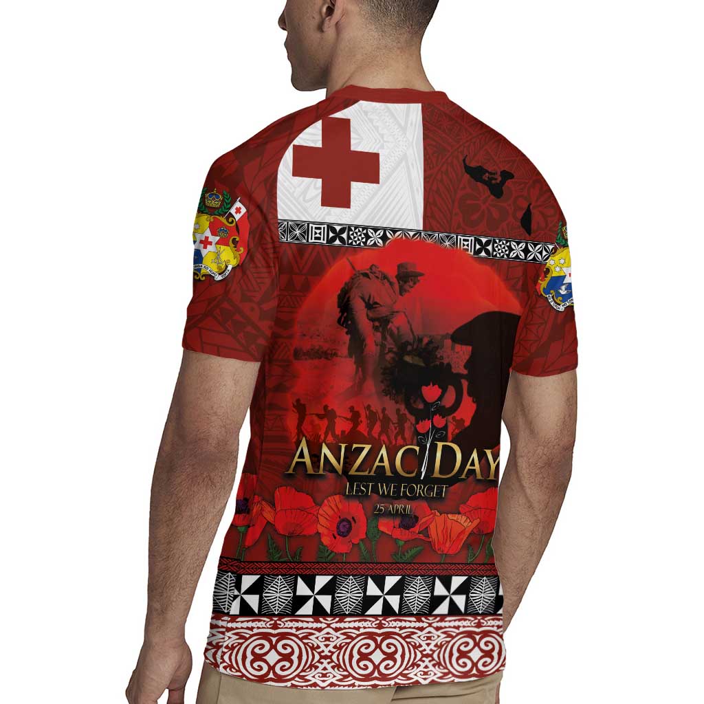 Tonga ANZAC Day Rugby Jersey Gallipoli Lest We Forget Ngatu Art Tribal