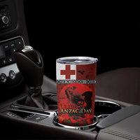 Tonga ANZAC Day Tumbler Cup Gallipoli Lest We Forget-Ngatu Art Tribal