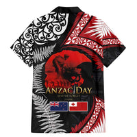 Tonga and New Zealand ANZAC Day Family Matching Mermaid Dress and Hawaiian Shirt Gallipoli Lest We Forget Ngatu Art Tribal and Maori Tattoo with Fern LT03 - Polynesian Pride