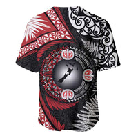 Tonga and New Zealand Together Baseball Jersey Ngatu Art Tribal Maori Tattoo and Silver Fern LT03 - Polynesian Pride