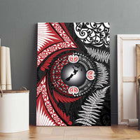 Tonga and New Zealand Together Canvas Wall Art Ngatu Art Tribal Maori Tattoo and Silver Fern LT03 - Polynesian Pride
