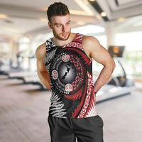 Tonga and New Zealand Together Men Tank Top Ngatu Art Tribal Maori Tattoo and Silver Fern LT03 Black - Polynesian Pride