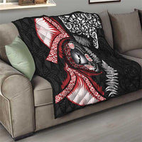 Tonga and New Zealand Together Quilt Ngatu Art Tribal Maori Tattoo and Silver Fern LT03 - Polynesian Pride