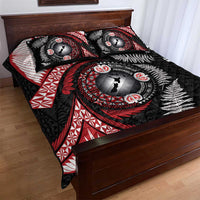 Tonga and New Zealand Together Quilt Bed Set Ngatu Art Tribal Maori Tattoo and Silver Fern