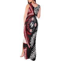 Tonga and New Zealand Together Tank Maxi Dress Ngatu Art Tribal Maori Tattoo and Silver Fern LT03 - Polynesian Pride