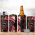 Tonga and Australia Together 4 in 1 Can Cooler Tumbler Ngatu Art Tribal-Aboriginal Tattoo Pattern