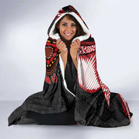 Tonga and Australia Together Hooded Blanket Ngatu Art Tribal Aboriginal Tattoo Pattern