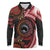 Tonga and Australia Together Long Sleeve Polo Shirt Ngatu Art Tribal Aboriginal Tattoo Pattern