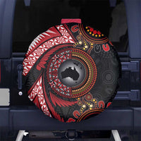 Tonga and Australia Together Spare Tire Cover Ngatu Art Tribal Aboriginal Tattoo Pattern