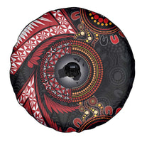 Tonga and Australia Together Spare Tire Cover Ngatu Art Tribal Aboriginal Tattoo Pattern