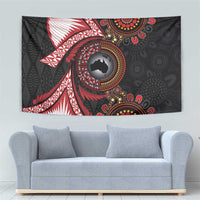 Tonga and Australia Together Tapestry Ngatu Art Tribal Aboriginal Tattoo Pattern