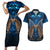 New Zealand Maori Matariki Couples Matching Short Sleeve Bodycon Dress and Hawaiian Shirt Hongi Kiwi Bird and Silver Fern LT03