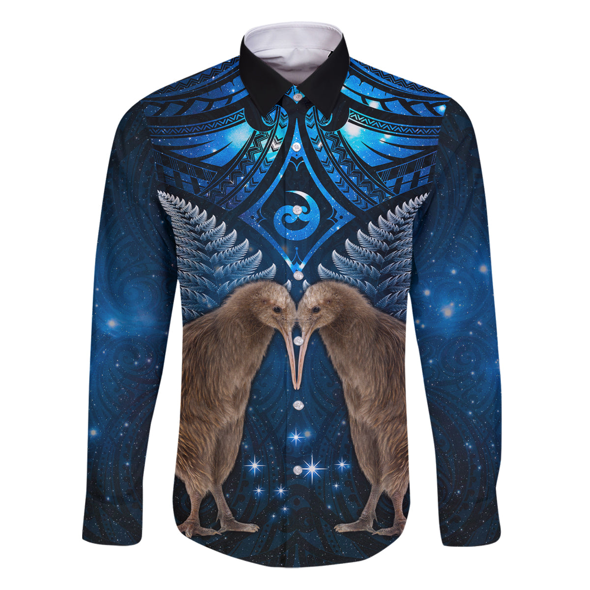New Zealand Maori Matariki Family Matching Puletasi and Hawaiian Shirt Hongi Kiwi Bird and Silver Fern LT03