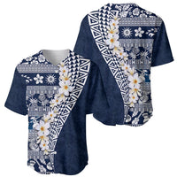 Hawaii Plumeria Tribal Vintage Baseball Jersey Special Blue