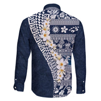 Hawaii Plumeria Tribal Vintage Family Matching Tank Maxi Dress and Hawaiian Shirt Special Blue