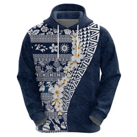 Hawaii Plumeria Tribal Vintage Hoodie Special Blue