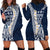 Hawaii Plumeria Tribal Vintage Hoodie Dress Special Blue